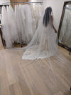 Image of a pearl wedding veil with delicate pearl accents