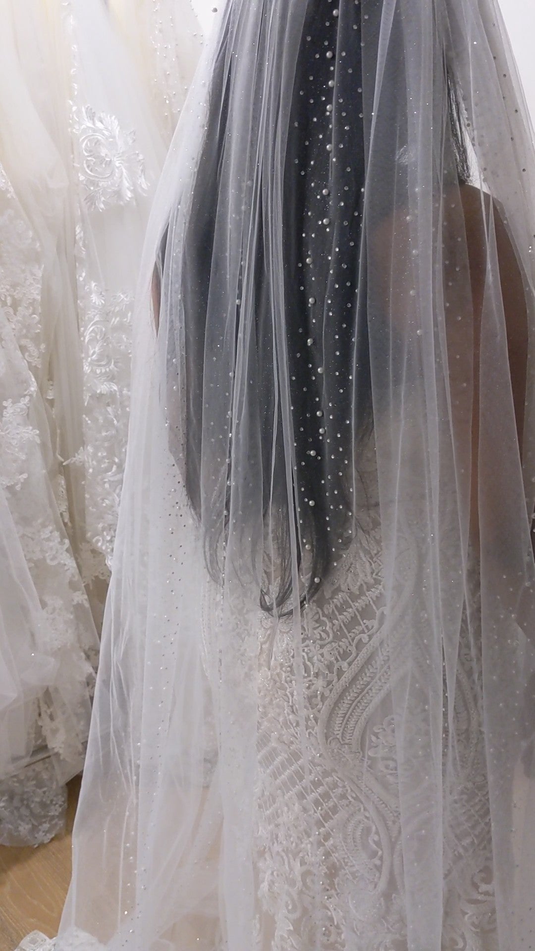 Ansonia Bridal Veil Style 352 - Shimmer Glitter Tulle Veil - 40 Long