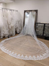 TRICIA Mantilla Lace Veil - Stunning 1 Tier Cathedral Length for Wedding Day, Lace Wedding Veil