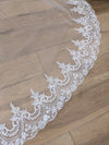 TRICIA Mantilla Lace Veil - Stunning 1 Tier Cathedral Length for Wedding Day, Lace Wedding Veil