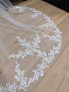 JUDY - Bridal Veil, Sheer Single Tier Veil, Chapel Length Veil, Cathedral Length Veil, Floor Length Wedding Veil, Tulle Wedding Veil, Bridal Veil, Floral Lace wedding Veil