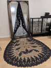 Black Cathedral Wedding Veil, Single Tier Black Wedding Veil,