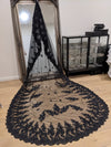 Black Cathedral Wedding Veil, Single Tier Black Wedding Veil,