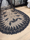 Black Cathedral Wedding Veil, Single Tier Black Wedding Veil,