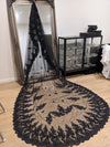 Black Cathedral Wedding Veil, Single Tier Black Wedding Veil,