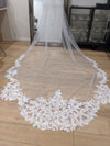 ALLY - Wedding lace Veil, Scalloped edge cathedral veil, Royal Cathedral Length scalloped Wedding Veil, Cathedral lace Veil