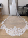ALLY - Wedding lace Veil, Scalloped edge cathedral veil, Royal Cathedral Length scalloped Wedding Veil, Cathedral lace Veil