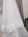 Scalloped cathedral veil, Royal Cathedral Length scalloped Wedding Veil, Sequined Lace Veil, 5 meter Ivory Veil, Cathedral lace Veil -Petula