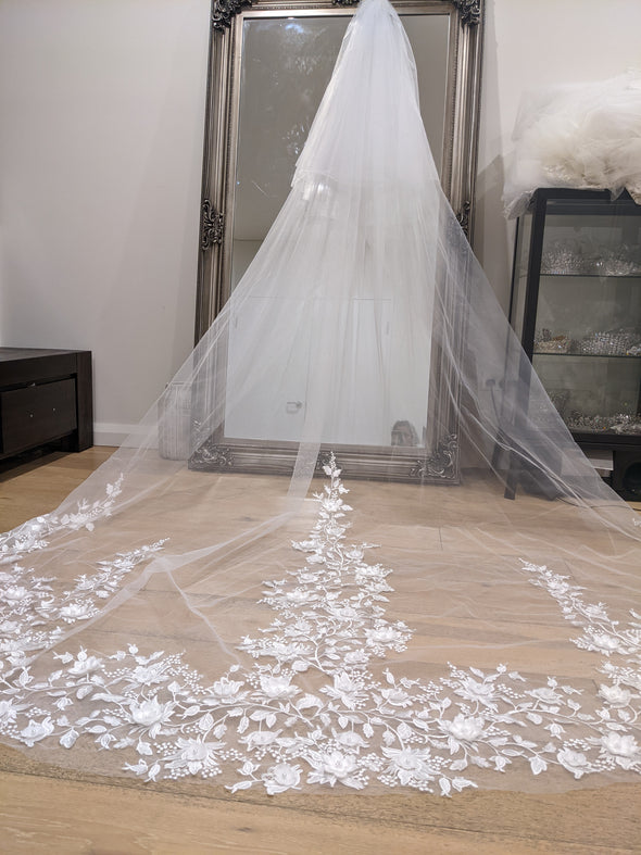 3d flower veil with lace Sydney