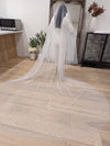 Image of a pearl wedding veil with delicate pearl accents