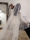 Image of a pearl wedding veil with delicate pearl accents