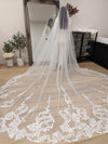 ROSIE - Lace Wedding Cathedral Veil, Lace Wedding Cathedral Veil, Royal Cathedral Length Wedding Veil, 5 meter Ivory Veil, Cathedral lace Veil