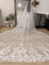 ROSIE - Lace Wedding Cathedral Veil, Lace Wedding Cathedral Veil, Royal Cathedral Length Wedding Veil, 5 meter Ivory Veil, Cathedral lace Veil