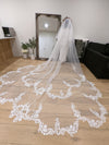 HILTON - Scalloped Lace Wedding Cathedral Veil, Royal Cathedral Length Wedding Veil,  Lace Veil, Cathedral lace Veil