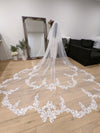 HILTON - Scalloped Lace Wedding Cathedral Veil, Royal Cathedral Length Wedding Veil,  Lace Veil, Cathedral lace Veil