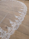 TRICIA Mantilla Lace Veil - Stunning 1 Tier Cathedral Length for Wedding Day, Lace Wedding Veil
