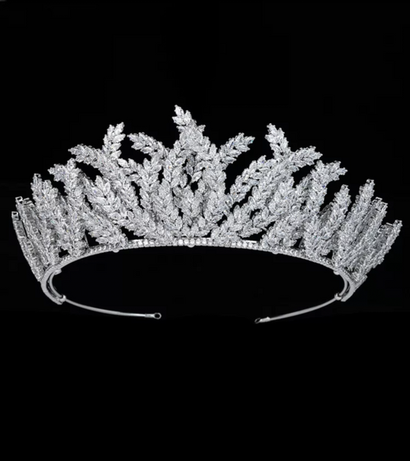 ALLA - Exquisite Wedding Crown, Luxury Wedding Crown,  Bespoke Wedding Crown Collection, Silver Bridal Tiara, Tiaras For Wedding, Tiara