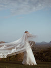 ELLISE - Floral Lace Cathedral Wedding Veil, Bridal Cathedral veil with Comb, Two tier Wedding Veil, Wedding Drop style Veil