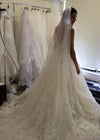 Image of a pearl wedding veil with delicate pearl accents