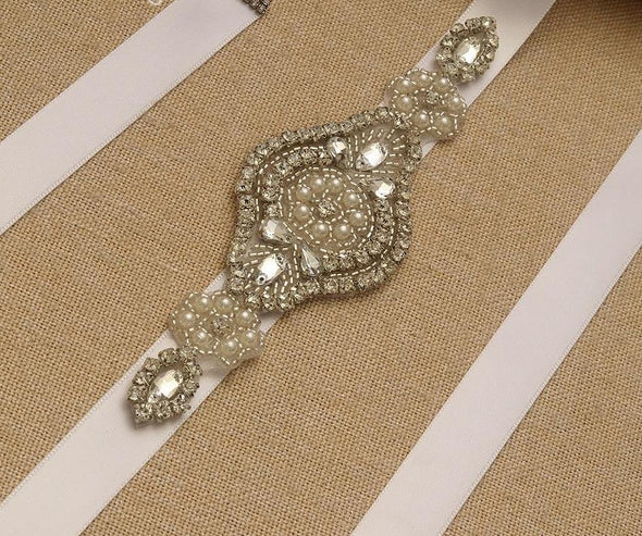 Rhinestone Bridal Belt - ROSE